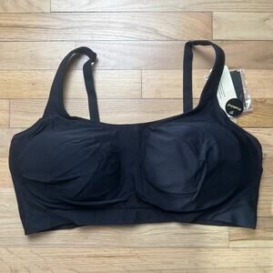 NEW Truekind Women's 4XL Everyday Comfort Straps Wireless Shaping Bra Black